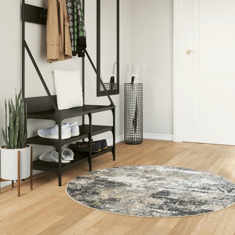 Vloerkleed wasbaar &Oslash; 120 cm meerkleurig 1