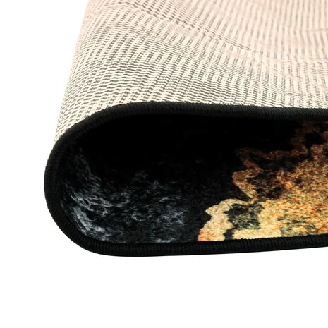 Vloerkleed wasbaar &Oslash; 120 cm meerkleurig 3
