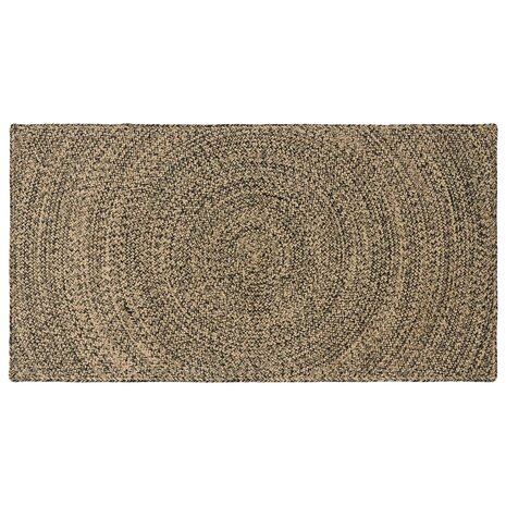 Vloerkleed Naturel en Zwart 60 x 110 cm Jute 1