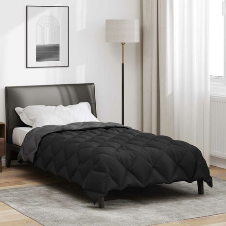 Winter Dekbed Zwart en Anthraciet 135 x 220 cm Microfiber 4
