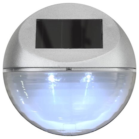 LED-wandlampen solar rond zilver 12 st 6