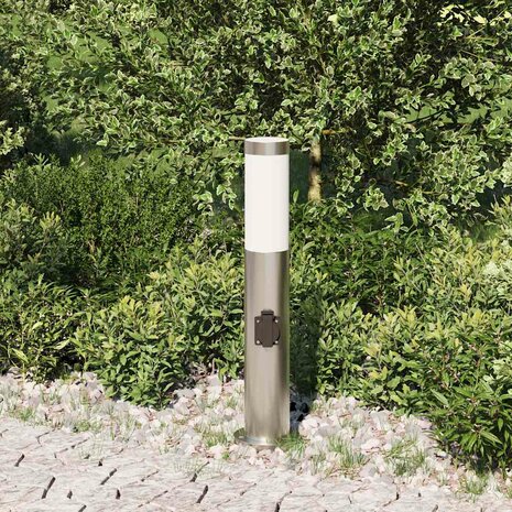 Bolderarmatuur met stopcontact 50 cm RVS IP44 3