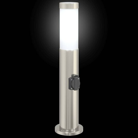 Bolderarmatuur met stopcontact 50 cm RVS IP44 6