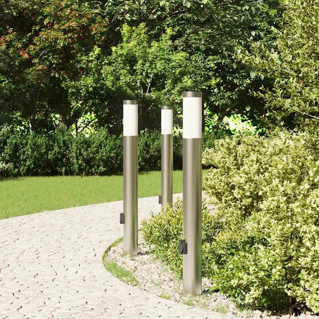 Bolderverlichting met stopcontact 3 stuks 80 cm roestvrij staal IP44 3