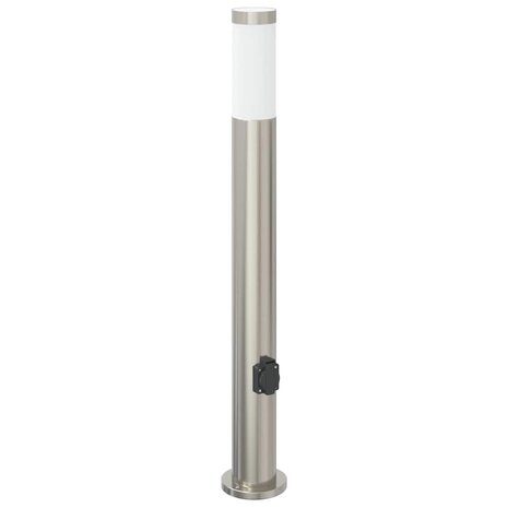 Bolderverlichting met stopcontact 3 stuks 80 cm roestvrij staal IP44 4