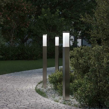Bolderverlichting 3 stuks 80 cm RVS IP44 1