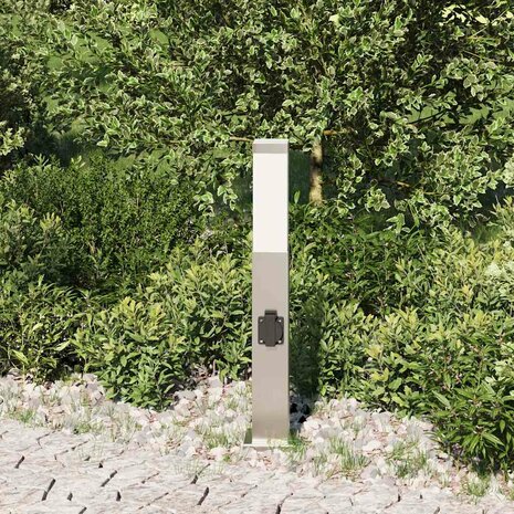 Bolderarmatuur met stopcontact 50 cm RVS IP44 3