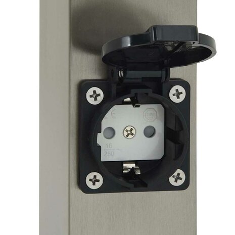 Bolderarmatuur met stopcontact 50 cm RVS IP44 9