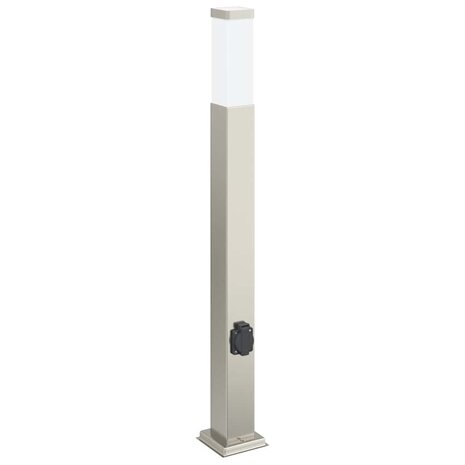 Bolderverlichting met stopcontact 3 stuks 80 cm RVS IP44 4