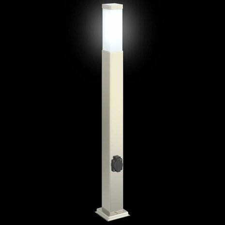 Bolderverlichting met stopcontact 3 stuks 80 cm RVS IP44 5