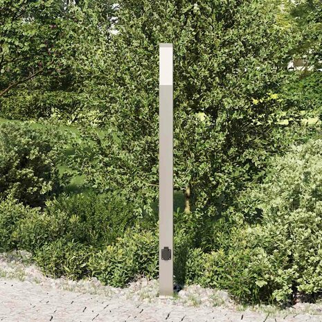 Bolderarmatuur met stopcontact 110 cm RVS IP44 3