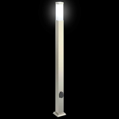 Bolderarmatuur met stopcontact 110 cm RVS IP44 6