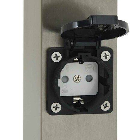 Bolderarmatuur met stopcontact 110 cm RVS IP44 9