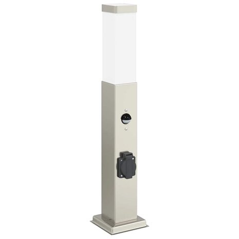 Bolderverlichting met sensor en stopcontact 3 stuks 50 cm roestvrij staal IP44 4