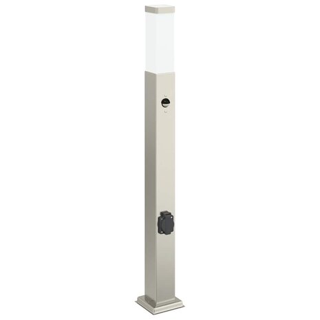 Bolderarmatuur met sensor en stopcontact 80 cm roestvrij staal IP44 2