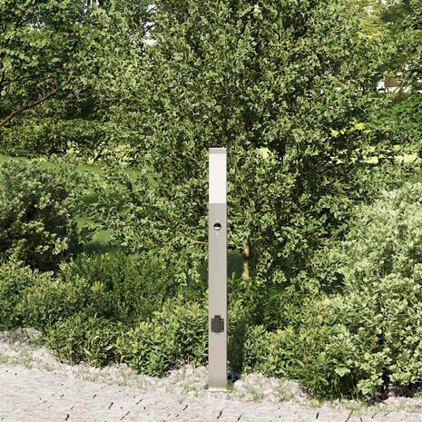Bolderarmatuur met sensor en stopcontact 80 cm roestvrij staal IP44 3