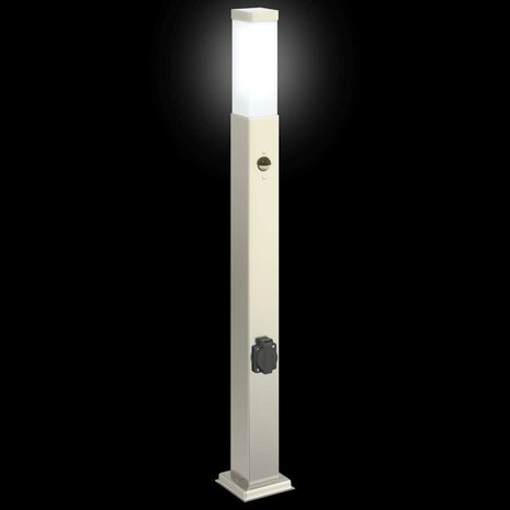 Bolderarmatuur met sensor en stopcontact 80 cm roestvrij staal IP44 6