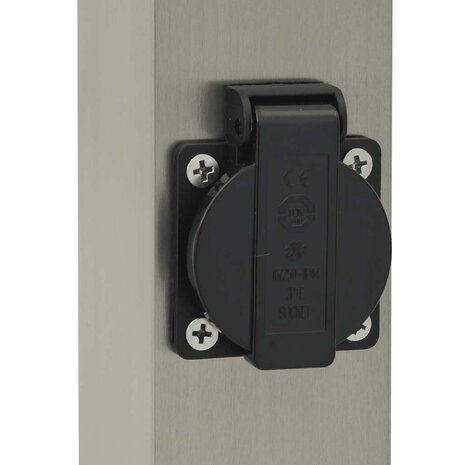 Bolderarmatuur met sensor en stopcontact 80 cm roestvrij staal IP44 9