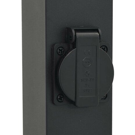 Bolderarmatuur met stopcontact 110 cm Zwart IP44 8