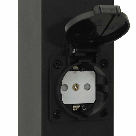 Bolderarmatuur met stopcontact 110 cm Zwart IP44 9