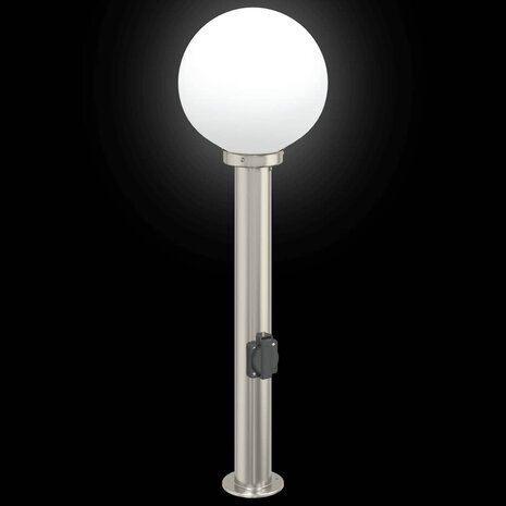 Bolderarmatuur met stopcontact 80 cm RVS IP44 6