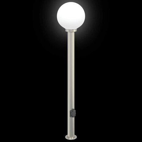 Bolderarmatuur met stopcontact 120 cm RVS IP44 6