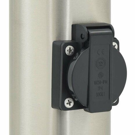 Bolderarmatuur met stopcontact 120 cm RVS IP44 8