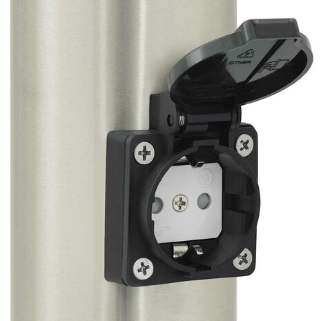 Bolderarmatuur met stopcontact 120 cm RVS IP44 9