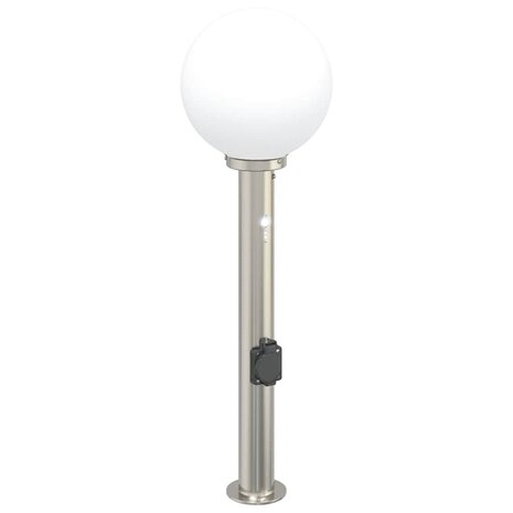 Bolderarmatuur met sensor en stopcontact 80 cm roestvrij staal IP44 2