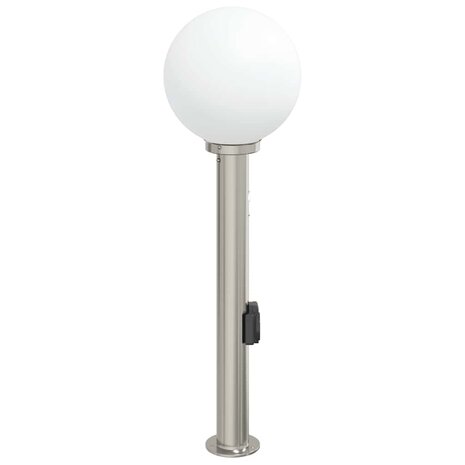 Bolderarmatuur met sensor en stopcontact 80 cm roestvrij staal IP44 4