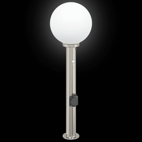 Bolderarmatuur met sensor en stopcontact 80 cm roestvrij staal IP44 6