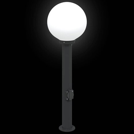 Bolderarmatuur met stopcontact 80 cm Zwart IP44 6
