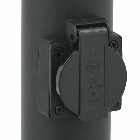 Bolderarmatuur met stopcontact 80 cm Zwart IP44 8