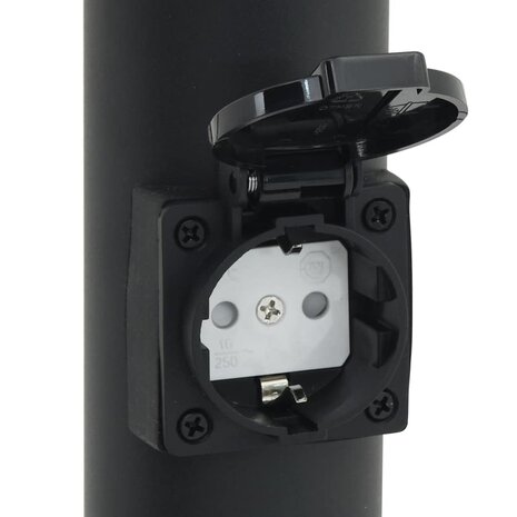 Bolderarmatuur met stopcontact 80 cm Zwart IP44 9