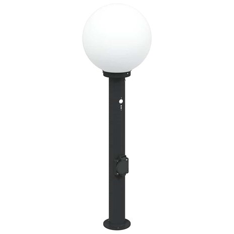 Bolderarmatuur met sensor en stopcontact 80 cm zwart IP44 2