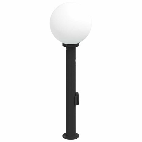 Bolderarmatuur met sensor en stopcontact 80 cm zwart IP44 4
