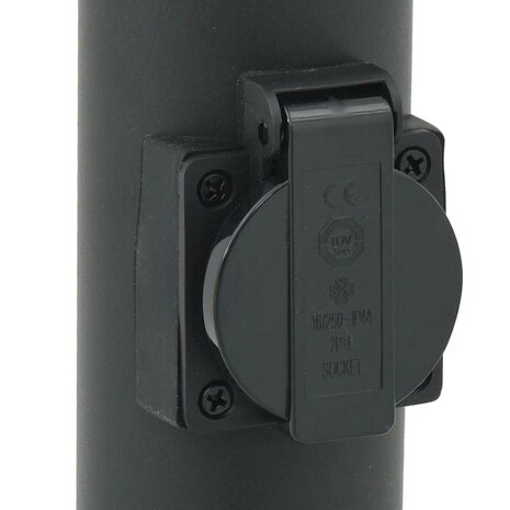 Bolderarmatuur met sensor en stopcontact 80 cm zwart IP44 9