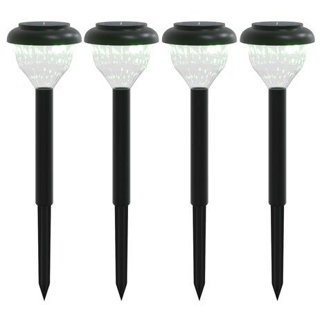 Tuinpadverlichting 4 st solar met grondpennen RGB en warmwit 2