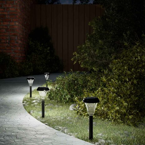 Tuinpadverlichting 12 st solar met grondpennen wit 1