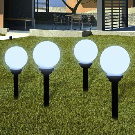 Tuinpadlampen 4 st met grondpin LED 15 cm 1