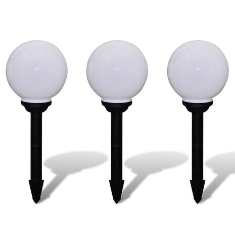 Tuinpadlampen 3 st met grondpin LED 20 cm 2