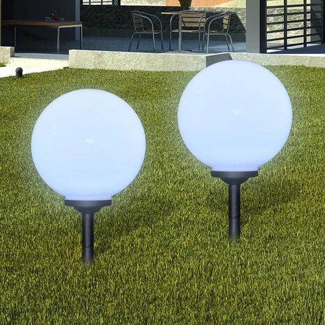 Tuinpadlampen 2 st met grondpin LED 30 cm 1