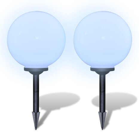 Tuinpadlampen 2 st met grondpin LED 30 cm 3