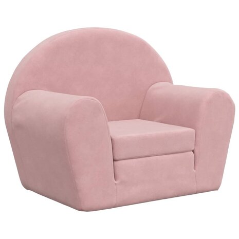 Kinderslaapbank zacht pluche roze 2