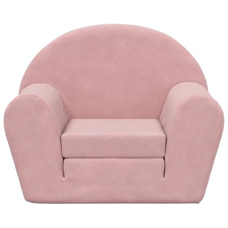 Kinderslaapbank zacht pluche roze 3