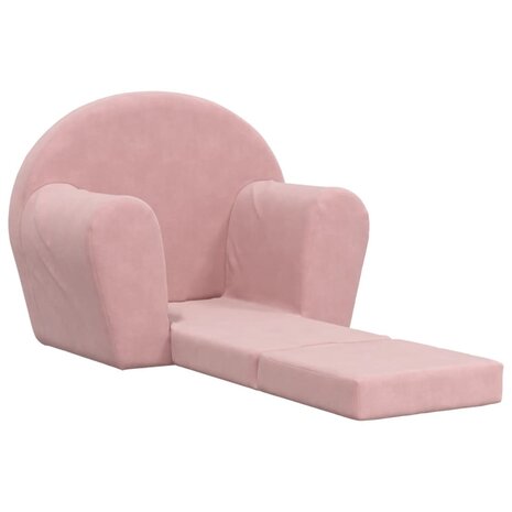 Kinderslaapbank zacht pluche roze 4