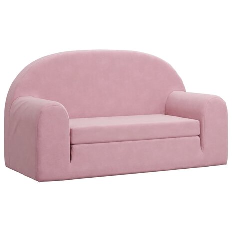 Kinderslaapbank 2-zits zacht pluche roze 2