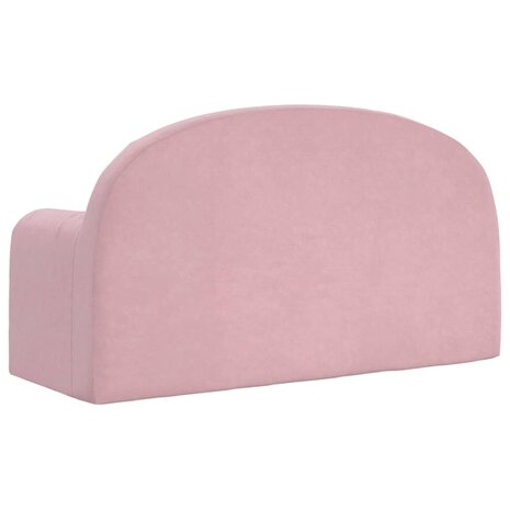 Kinderslaapbank 2-zits zacht pluche roze 6