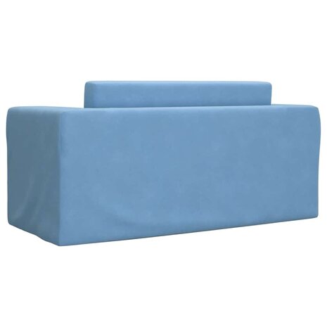 Kinderslaapbank 2-zits zacht pluche blauw 6