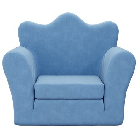 Kinderslaapbank zacht pluche blauw 3
